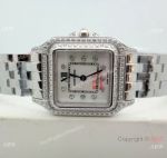 Clone Cartier Panthere de Diamond White MOP Face Quartz Watch 27mm